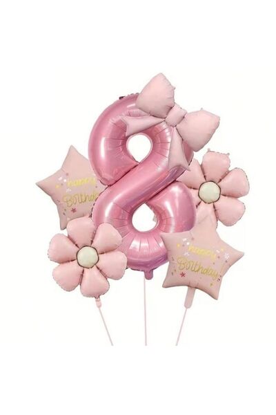 ÇITIPITISTORE Pink Daisy Bow Themed Birthday Party Celebration Set