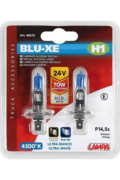 Lampa Λάμπες Αυτοκινήτου Μπλε Ξένον H1 Αλογόνου 4500K Λευκό 24V 70W 2 τεμάχια