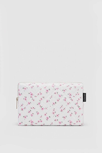 Shanta Tiny Floral Textured D34 Zippered Cosmetic Organizer Women's Travel Ty...