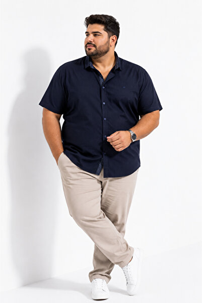 ANNEX Large Size Cotton Short Sleeve Men's Shirt