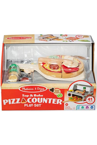 Melissa & Doug Top & Bake Wooden Pizza Making Play Set