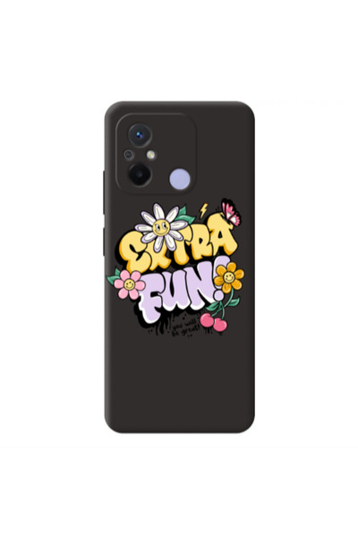 Other Xiaomi Redmi 12C Extra Fun Black Colored Silicone TPU Θήκη