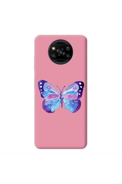 Other Xiaomi Poco X3 /X3 Pro Big Butterfly Pink Colored Silicone TPU Θήκη