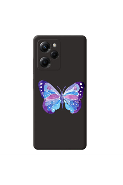Other Xiaomi Poco X5 Pro Big Butterfly Black Colored Silicone TPU Θήκη