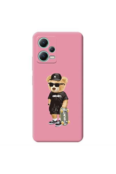 Other Xiaomi Redmi Note 12 Pro 5G Bear with glasses Pink Colored Silicone TPU...