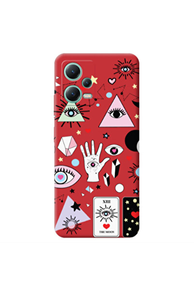Other Xiaomi Redmi Note 12 Pro 5G Pyramid eyes Red Colored Silicone TPU Θήκη