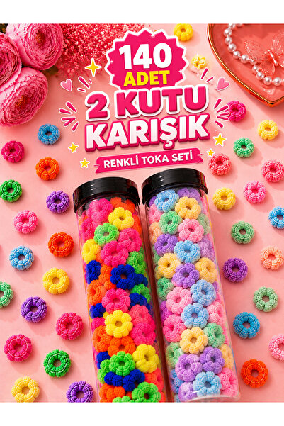 Zuum Accessories 2-piece large box of colorful tube hair ties, elastic hair t...