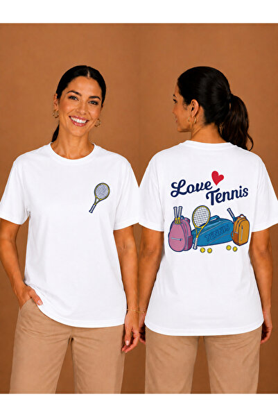 VODEXA Μπλουζάκι Unisex Oversize TENNIS 12 με στάμπα, 100% βαμβάκι, άνετη εφα...