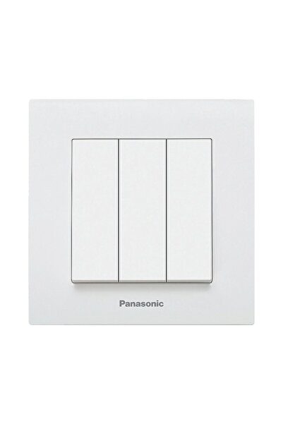 OEM Întrerupător triplu Panasonic Karre Plus, alb, incl. ramă