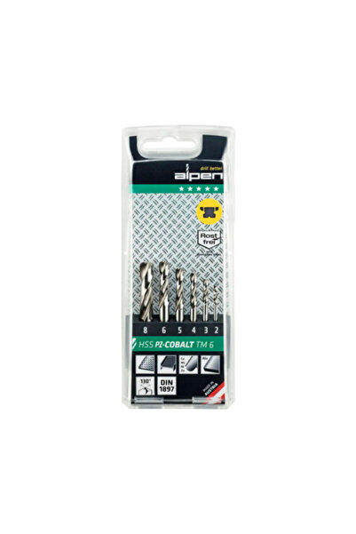 OEM Set burghie metal HSS-Cobalt Alpen Ø2-8 mm, 6 buc
