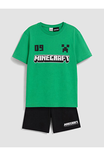 LC Waikiki Seray Nova sezona Minecraft šortsa za dečake sa printom, set pidžama