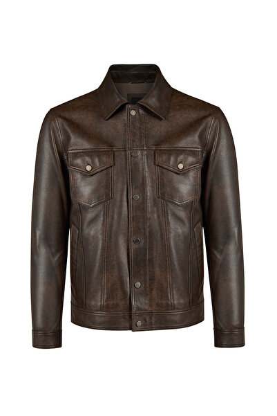 Derimod Curry Men's Bronze Leather Jacket 26Sgf6612R4