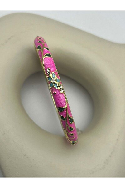 BİJU YILMAZ 26kmp14 - pink stone enamel clamp