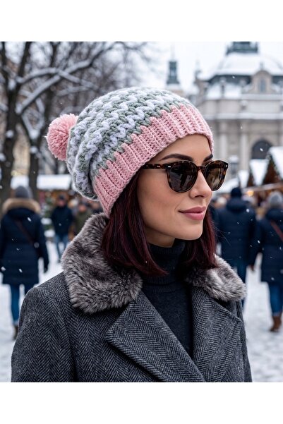 yucin Hand-Knitted Women's Beanie - Plush Textured Winter Hat - Soft and Warm...