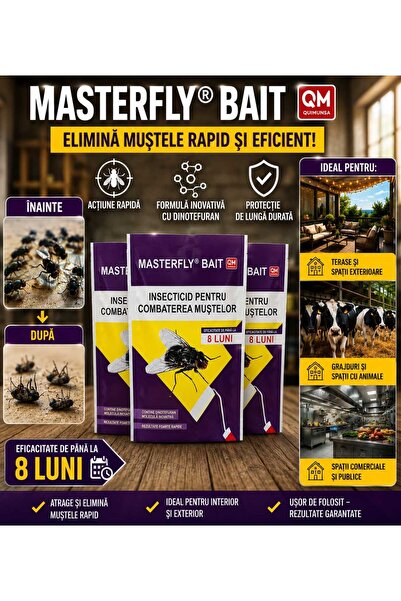 MASTERFLY BAIT 10 g Quimunsa X 3 – Insecticid Profesional pentru Combaterea M...