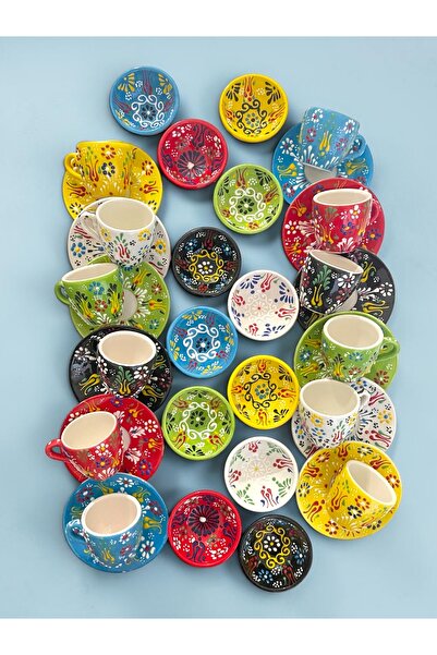 Artistic Quality Decorative 12-Person Tulip Design Fully Handmade Coffee Cup ...