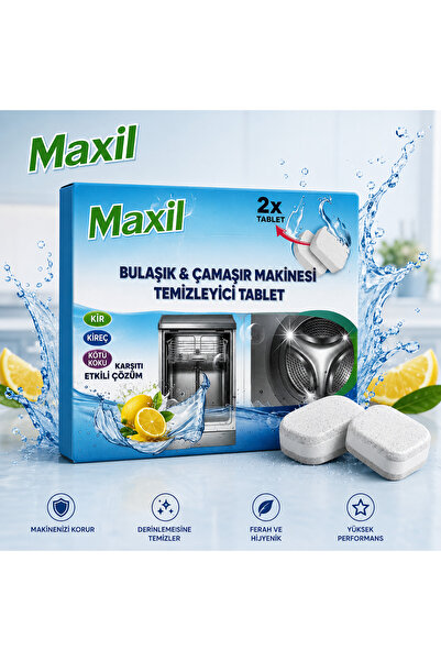 Maxil Bulaşık & Çamaşır Makinesi Temizleyici Tablet 2x20 g