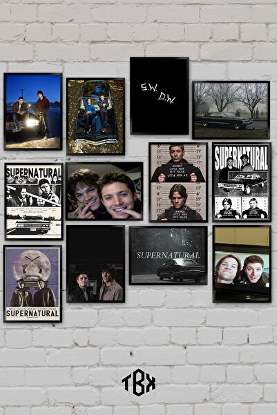 tablomaxtbx 12 Parça Supernatural Dizi Dean Sam Winchester Şeytan Avcısı Deko...