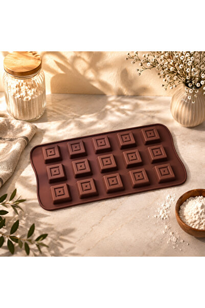 Adana Pasta Malzemeleri Chocolate Mold - Silicone - Square Krs-20