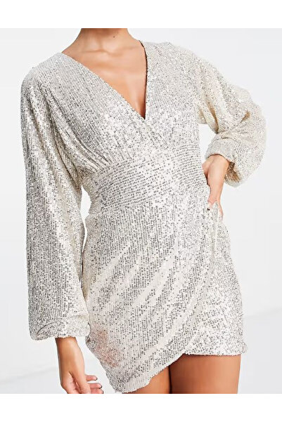 Evendi Rochie scurta, Argintiu/Bej
