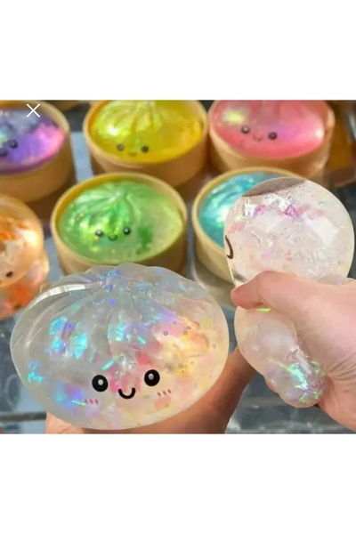 MİNİKO KİDS Çin Mantısı Dumpling Squishy Süpriz Renkli Büyük Boy Kaliteli Sim...