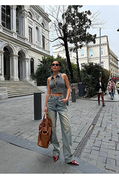 modalima Eskitme Baggy Jean Pantalon