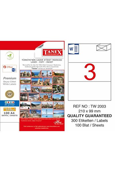 Tanex Label 210X99 A4 - 100 Sheets