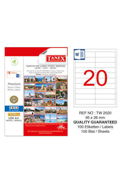 Tanex Label 26X95 100 Sheets A4