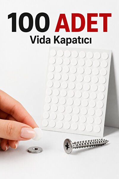 Arkhelais Vida Kapatıcı - Vida Deliği Kapama Stickeri - Beyaz Sticker - Yapış...