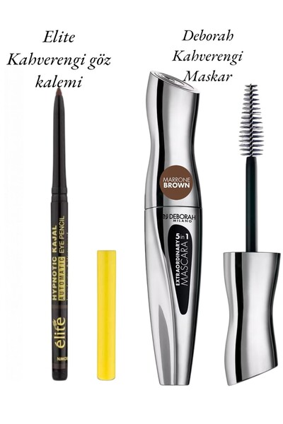 Deborah 5in1 Extraordinary Brown Mascara + Elite Kajal Brown Eyeliner