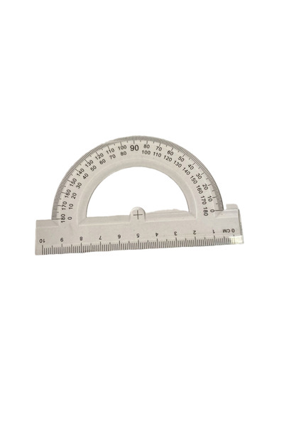 genelartp75 Şeffaf Plastik İletki 180 Derece Açıölçer Cetvel 10 cm Okul Geome...