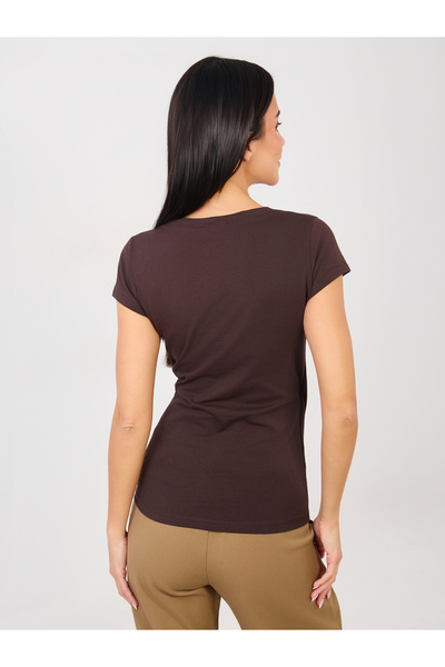 Factory Price Γυναικείο T-Shirt σε καφέ χρώμα