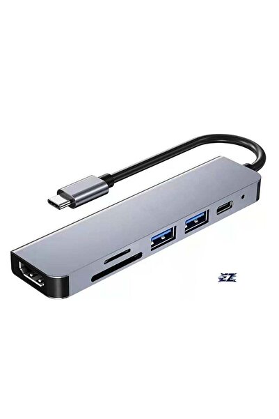 ELTRAZONE محول USB C متعدد الوظائف 6 في 1 من النوع C إلى HDMI بدقة 4K مع منفذ...