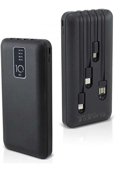 Generic Power Bank 20,000mAh Portable Fast Charger with 4 Built-in USB Cables...