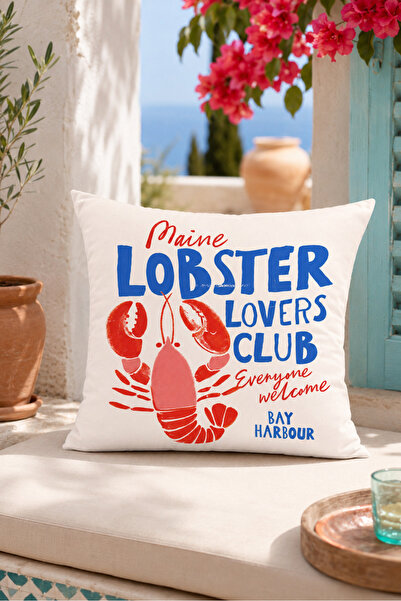Evmila Maine Lobster Lovers Club Marin Decorative Throw Pillow Case Summer Ho...