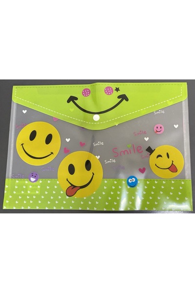 genelartp75 Smile Gülen Yüz Desenli Şeffaf Çıtçıtlı Dosya Klasörü - A4 Evrak ...