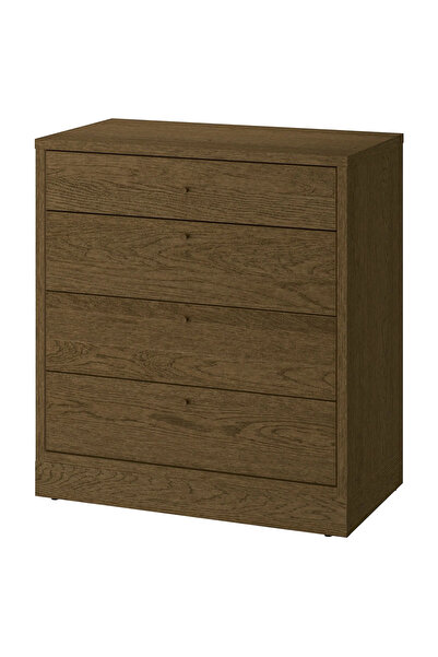 IKEA TONSTAD 4 çekmeceli şifonyer, kahverengi meşe kaplama, 82x47x90 cm. akde...