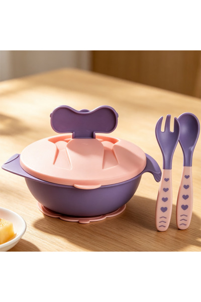 YuTai Baby Food Bowl with Fork and Spoon Set