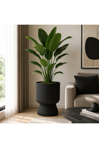 KıtayGroup Lotus Vazo Ayaklı Dekoratif İç Ve Dış Mekan Saksı 10 LT