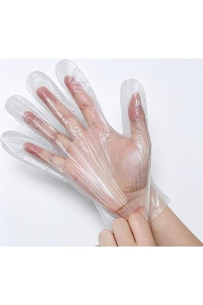OKA Durable Disposable Plastic Gloves - Thick, Clear Gloves for Food Prep, Cl...