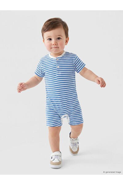 LC Waikiki Esvab • Modern & Distinctive Striped Baby Boy Jumpsuit