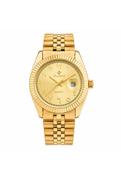 Clasico Royale Men's Luxury Watch – Arabic Numeral Dial, Fluted Bezel, Date D...