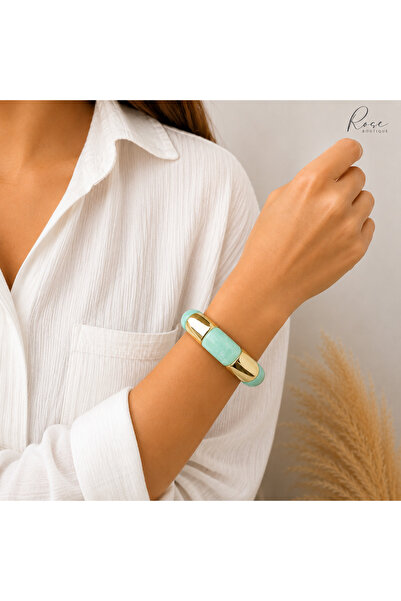RoseCo00 Aura Gold Natural Stone Look Bracelet – Mint