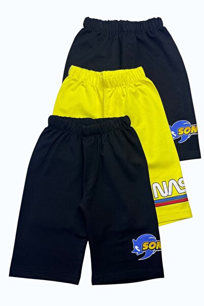 Minik Motion Children's Boys Combed Cotton Capri Sweatpants Printed Set of 3