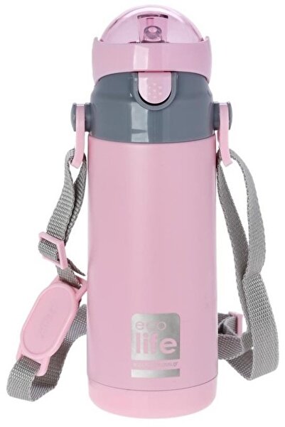 Ecolife Μεταλλικό Θερμός Παιδικό 400ml Ροζ (33-BO-3007)