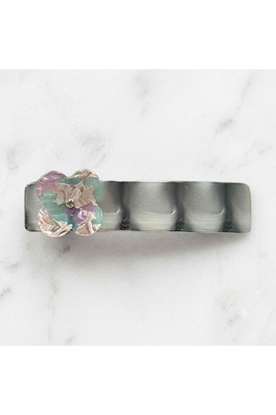 Srctech Floral Patterned Otomat Buckle Hair Clip