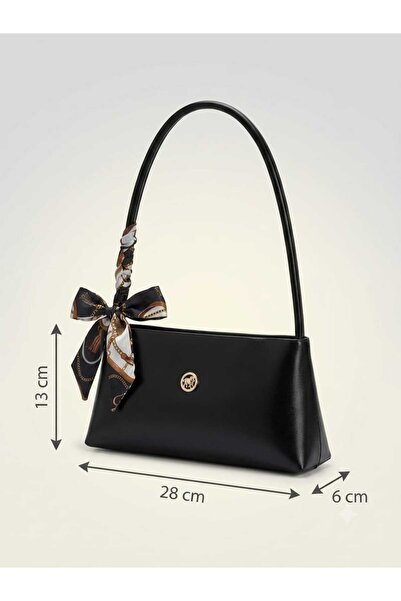 ZİVORA Women's Scarf Detailed Baguette Bag Leather Look Shoulder Bag Zippered...