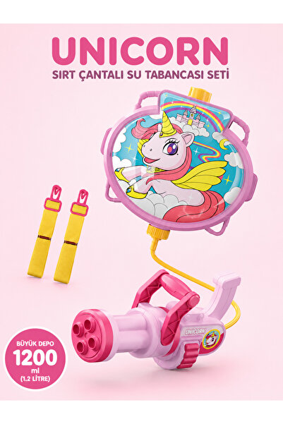 a v d a Unicorn Uzay Gemisi Sırt Çantalı Pompalı Su Tabancası 1200ml