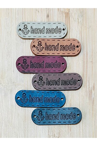 Öztürk Tuhafiye Deri Handmade Etiket Dikilebilir 6 Adet 6 Farklı Renk 1,2 cm ...