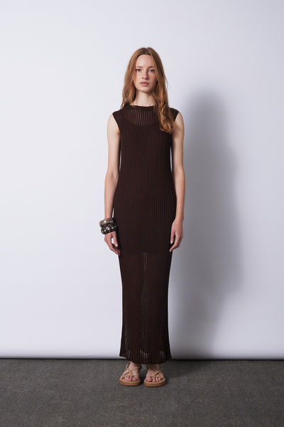 Avrile Women's Knitwear Dress Brown